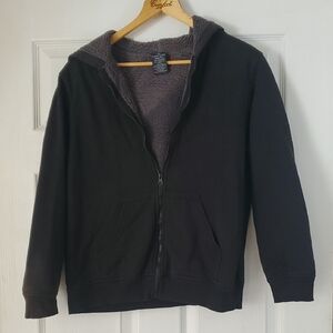 Faded Glory Gray Sherpa-Lined Hoodie